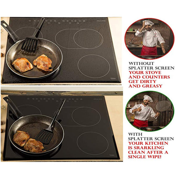 Cooking Utensils Grease Splatter Screen For Frying Pan 11.5 Inch Stops 99 Of Hot Oil Splash Protects Skin From Burns Guard Cooking