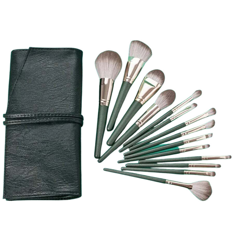 14Pcs Green Makeup Brushes Set Beauty Foundation Powder Blush Sculpting Eyeshadow Blooming Nasal Cosmetic