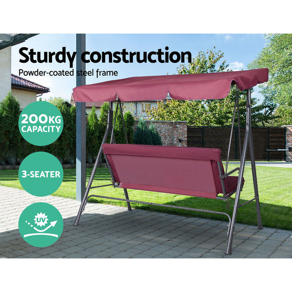 Swing Seats Gardeon Outdoor Swing Chair Hammock 3 Seater Garden Canopy Bench Backyard