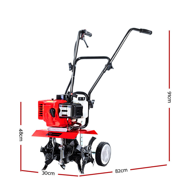 Hoes & Cultivators Giantz 88Cc Petrol Garden Cultivator Tiller Rotary Hoe 4 Tine Rototiller