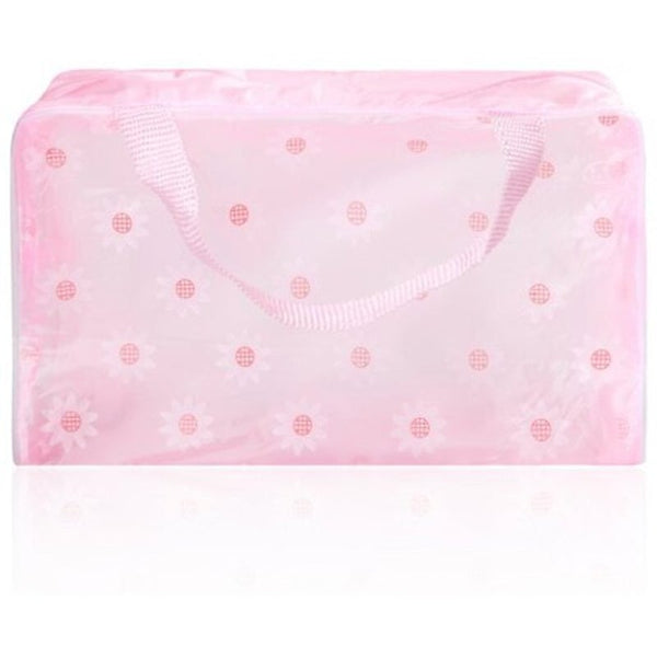 Makeup Bags & Cases Lovely Floral Practical Convenient Waterproof Translucent Bath Wash Bag Pink