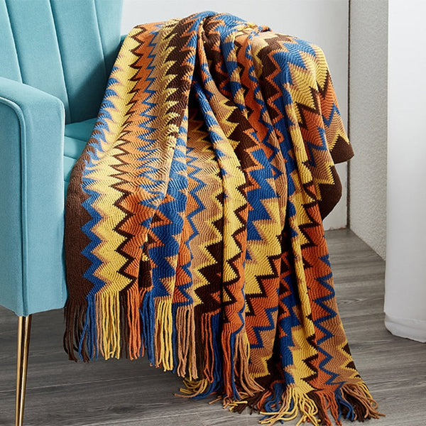 Throws & Afghans Aztec Boho Tassel Fringe Throw Blanket Couch Cover Home Decor