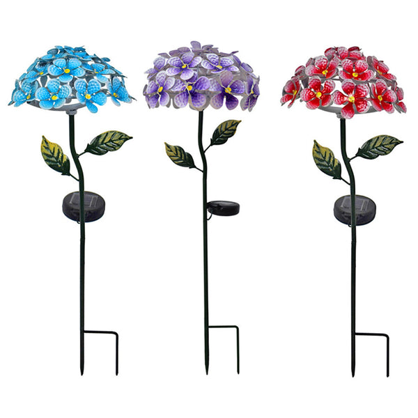 Decorative Lighting Artificial Hydrangea Flower Led Solar Light Garden Lighting