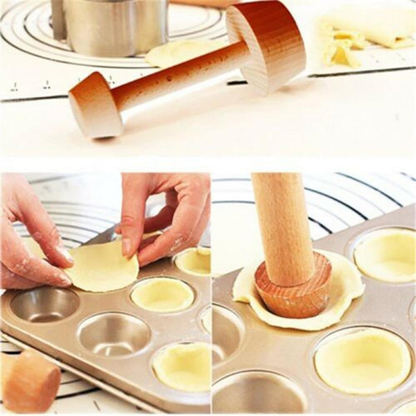 Pastry Forms Wooden Pastry Pusher Tart Dough Mold Baking Tools