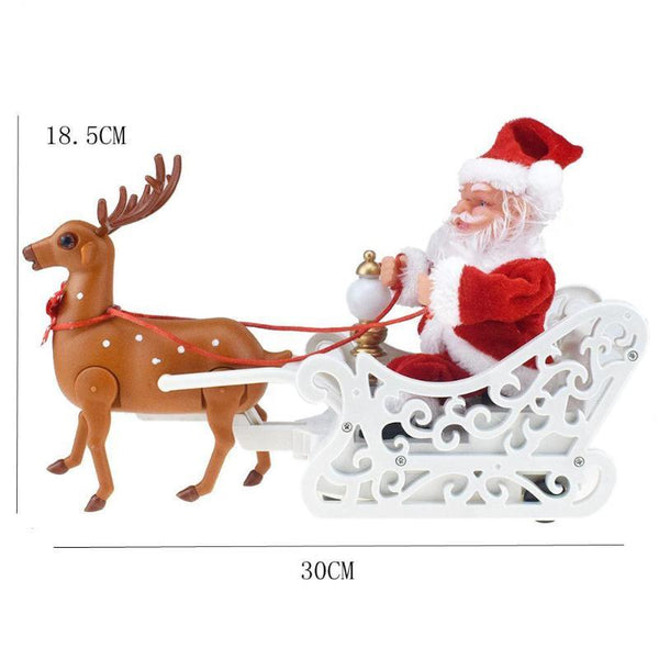 Seasonal Decorations Moving Musical Reindeer And Santa In Sleigh Or Chimney Christmas Toy