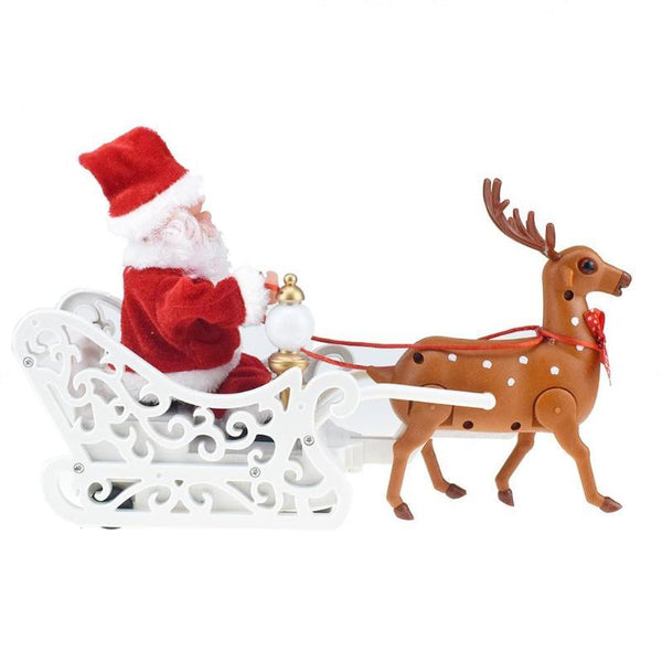 Seasonal Decorations Moving Musical Reindeer And Santa In Sleigh Or Chimney Christmas Toy