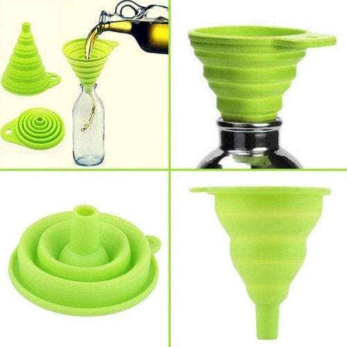 Funnels Kitchen Fittings Tools Collapsible Oil Funnel Green