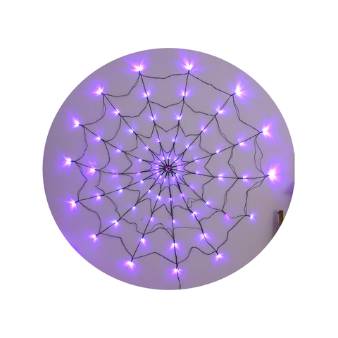 Decorative Lighting Halloween Led Spider Web Light Lights Lighted Up Purple Outdoor Party Decor