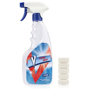 Hand Button Spray Bottle With Full Strength Cleaning Detergent Blue 10 Effervescent Tablets