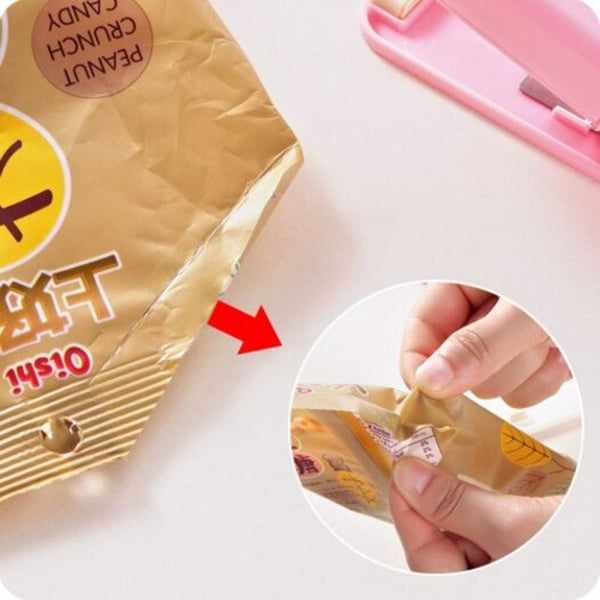 Hand Pressure Food Packaging Bag Sealing Machine Pink
