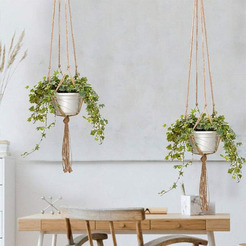 Plant Stands Hemp Rope Hanging Pot Basket Flower Holder
