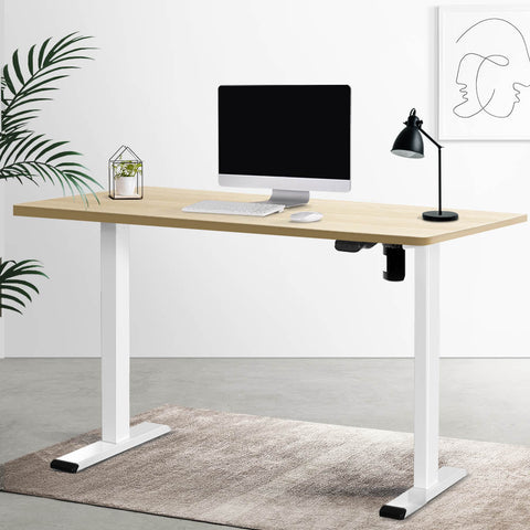 Artiss Electric Standing Desk Motorised Adjustable Sit Desks White Oak