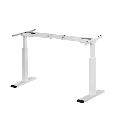 Standing Desks Artiss Standing Desk Sit Motorised Adjustable Frame Only White Dual