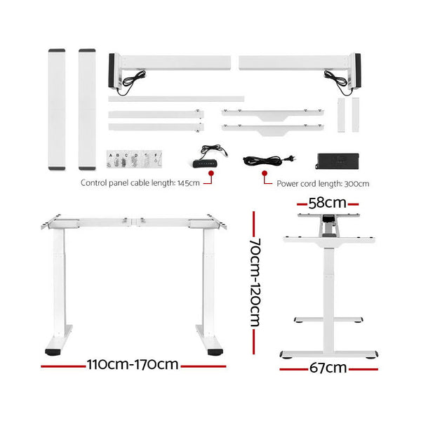 Sofas, Armchairs & Couches Artiss Standing Desk Electric Height Adjustable Sit Desks White Oak