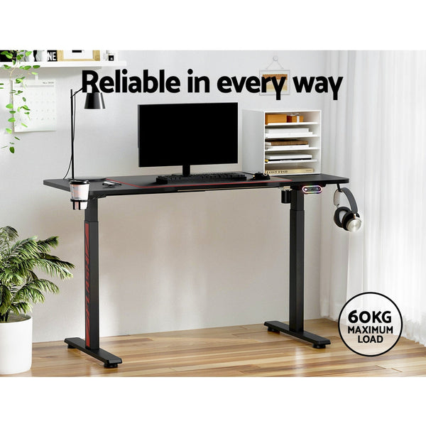 Standing Desks Artiss Electric Standing Desk Gaming Desks Sit Table Rgb Light Home Office