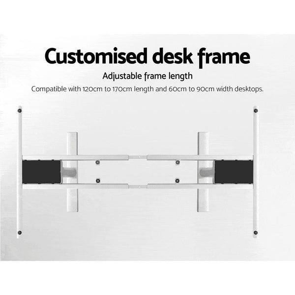 Artiss Electric Standing Desk Height Adjustable Sit Desks White Walnut