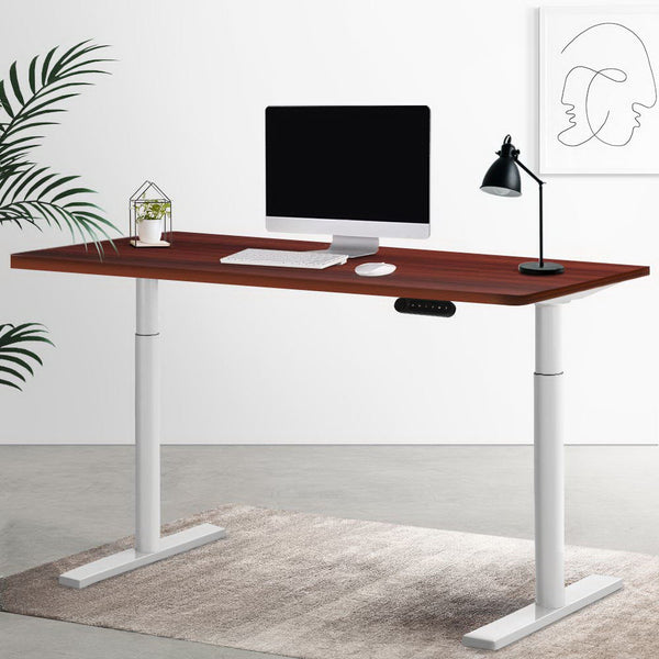 Artiss Electric Standing Desk Height Adjustable Sit Desks White Walnut