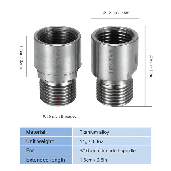 Pedals Lixada Left Right Bike Pedal Extenders 9 / 16 Inch Adapters Spacers Titanium