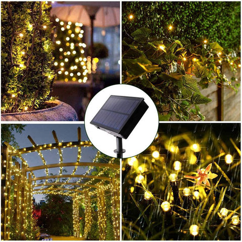 Led Solar Christmas Lights 7M 50Balls Fairy Decorativestring For Holiday Decorations Warm White