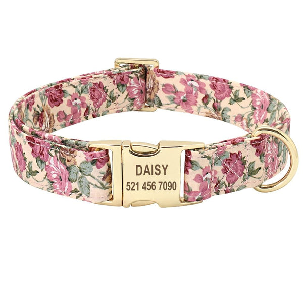 Leads & Head Collars Handmade Personalized Floral Nylon Printed Dog Collar And Leash Sets