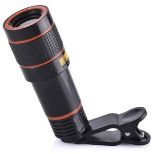 Lenses Hd 12X Optical Zoom Camera Telescope Lens With Clip For Iphone / Phone Univers Black