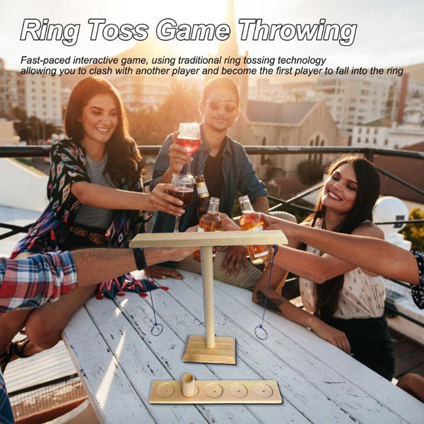 Party Games & Activities Wooden Ring Toss Throwing Interactive Party Table Games