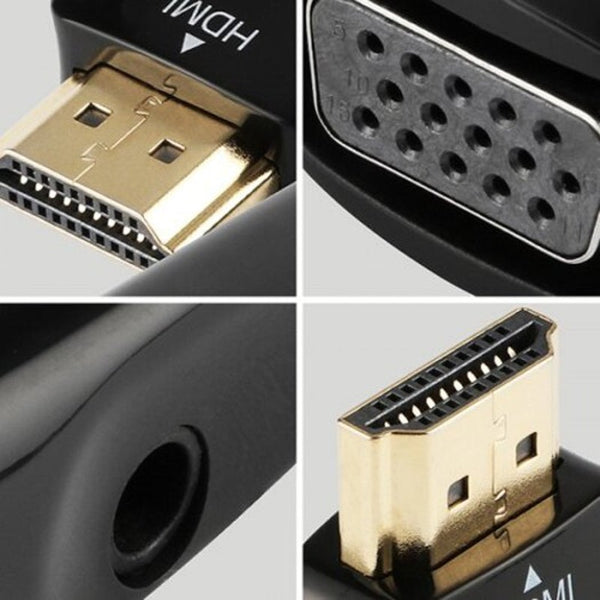 Monitor/AV Cables & Adapters Hdmi To Vga Adapter With Audio Usb Cable Black