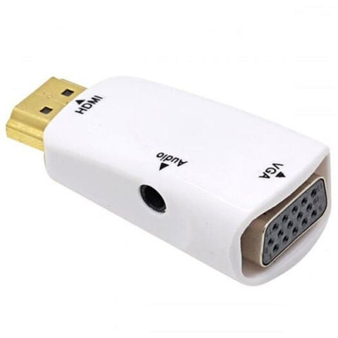 Monitor/AV Cables & Adapters Hdmi To Vga Audio Converter White