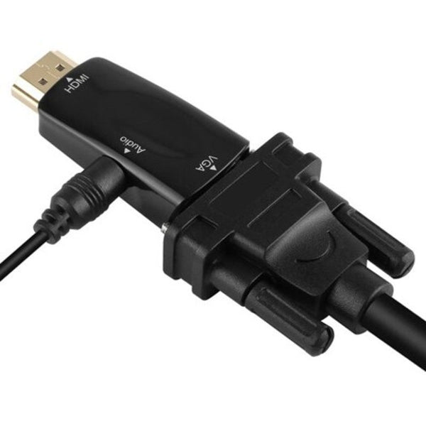 Monitor/AV Cables & Adapters Hdmi To Vga With 3.5Mm Audio Adapter Converter Black