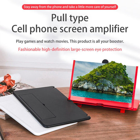 White 12 Inch Mobile Phone Screen Magnifier Amplifier Folding Design