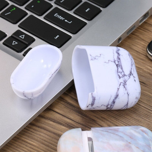 Earbud Cases Headphone Protective Case For Airpods Hard Marble Box Headphones Shockproof 1