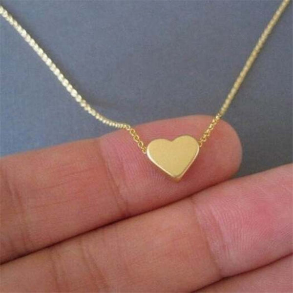 Heart Choker Chain Necklace Fashion Wedding Jewelry For Women Gold 35Cm