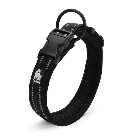 Dog Collars Heavy Duty Reflective Collar Black Extra Small Stainless Steel O Ring