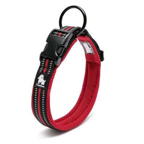 Dog Collars Heavy Duty Reflective Collar Red Stainless Steel O Ring Reflectors