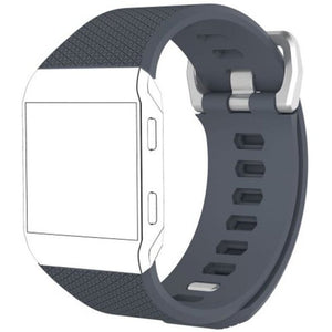 Watch Bands Herringbone Silicone Replacement Watch Strap For Fitbit Ionic Jet Gray