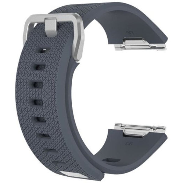 Watch Bands Herringbone Silicone Replacement Watch Strap For Fitbit Ionic Jet Gray