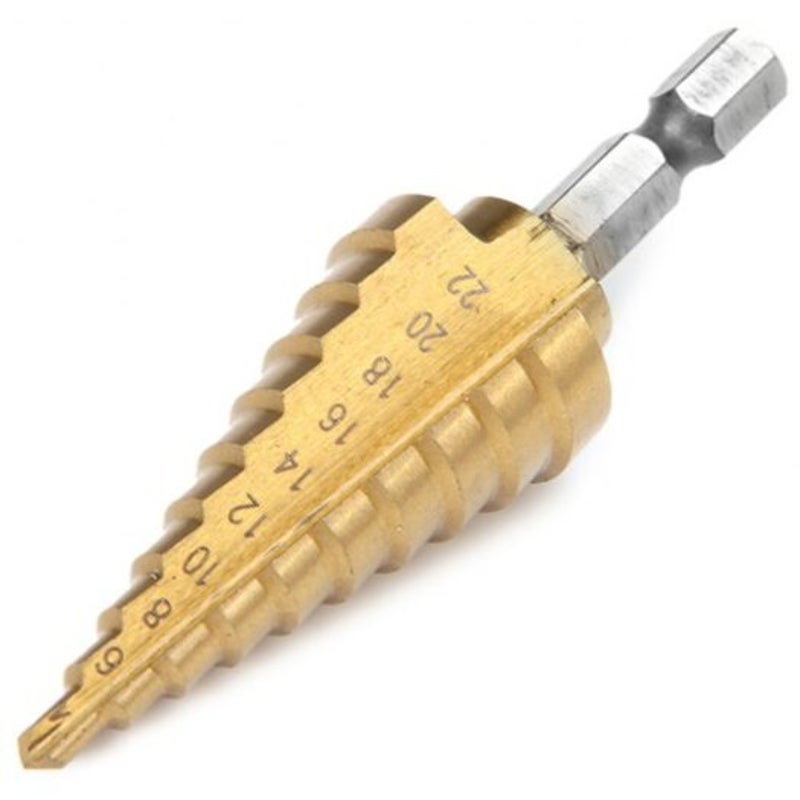 Drill Bits Hex Step Drill 4 22Mm Golden