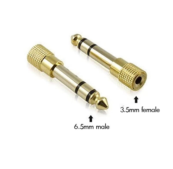 Audio Cables & Adapters Intercoms Doorbells 6.35 To 3.5 Jack Stereo Connect Converter For Headphone Microphone Connector Gold