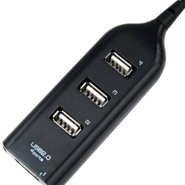 USB Cables, Hubs & Adapters High Quality 4 Port Mini Usb 2.0 Hub For Laptop Pc Speed 480Mbps Black