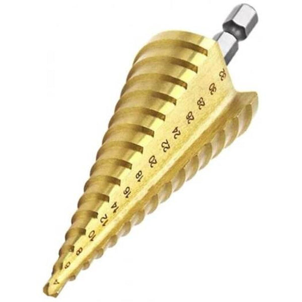 Drill Bits High Speed Steel Hexagonal Shank Step Drill Gold