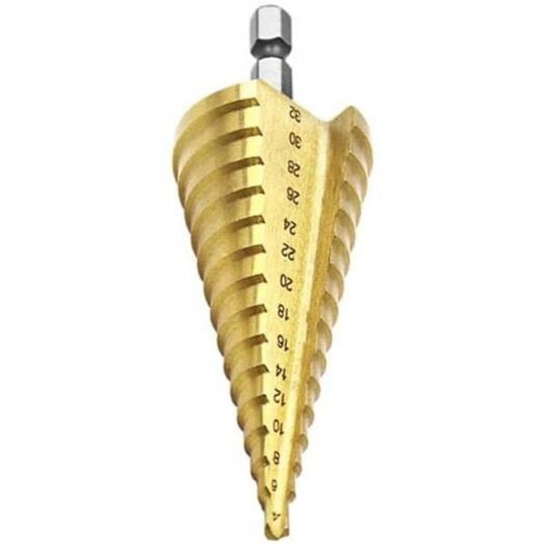 Drill Bits High Speed Steel Hexagonal Shank Step Drill Gold