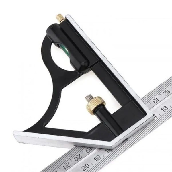 High Grade Measuring Tool Combination Angle Ruler 300Mm Stainless Steel Multi Function Black