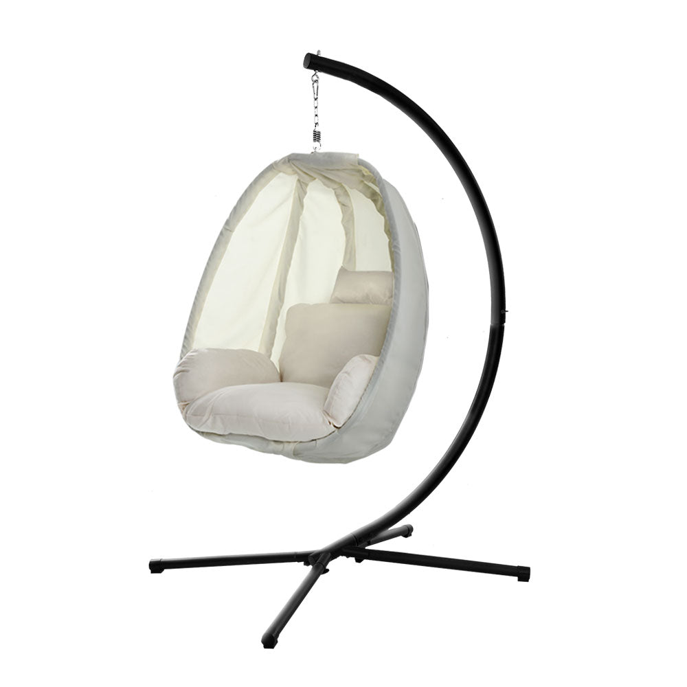 Swing Seats Gardeon Outdoor Furniture Egg Hammock Porch Hanging Pod Swing Chair With Stand