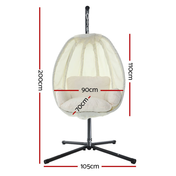 Swing Seats Gardeon Outdoor Furniture Egg Hammock Porch Hanging Pod Swing Chair With Stand