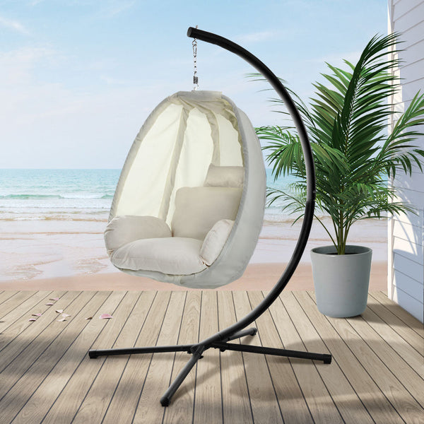 Swing Seats Gardeon Outdoor Furniture Egg Hammock Porch Hanging Pod Swing Chair With Stand