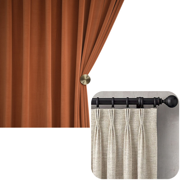 Curtains & Drapes 100Cm Orange High Quality Modern Velvet Blackout Curtains For Living Room Bedroom Dining