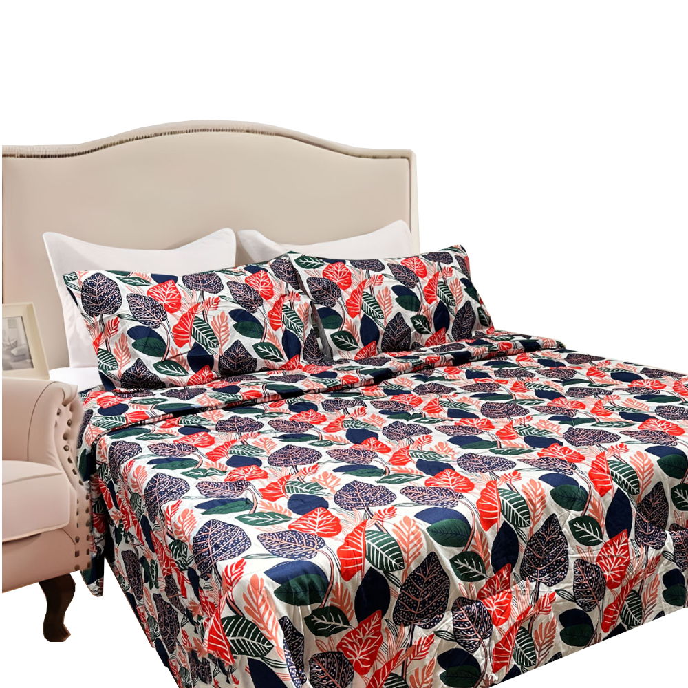 Comforter Sets Queen Hotel Living 3 Pce Light Weight Comforter Set Queen/King Corbett Tropical Leaves