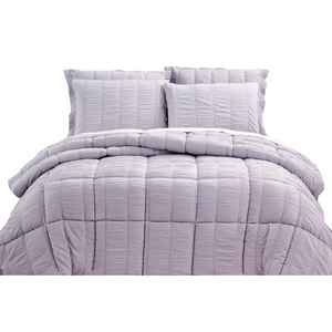 Quilt Covers Hotel Living 3 Piece Seersucker Comforter Set Lilac