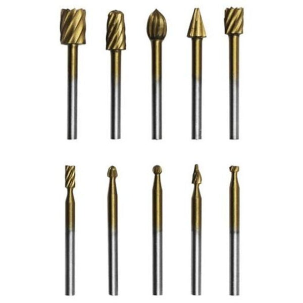 Drill Bits Routing Router Carbide Grinding Engraving Bits Burr Rotary Tool Gold