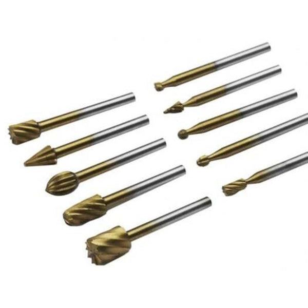 Drill Bits Routing Router Carbide Grinding Engraving Bits Burr Rotary Tool Gold